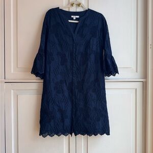 Chico's Midnight Blue Eyelet dress